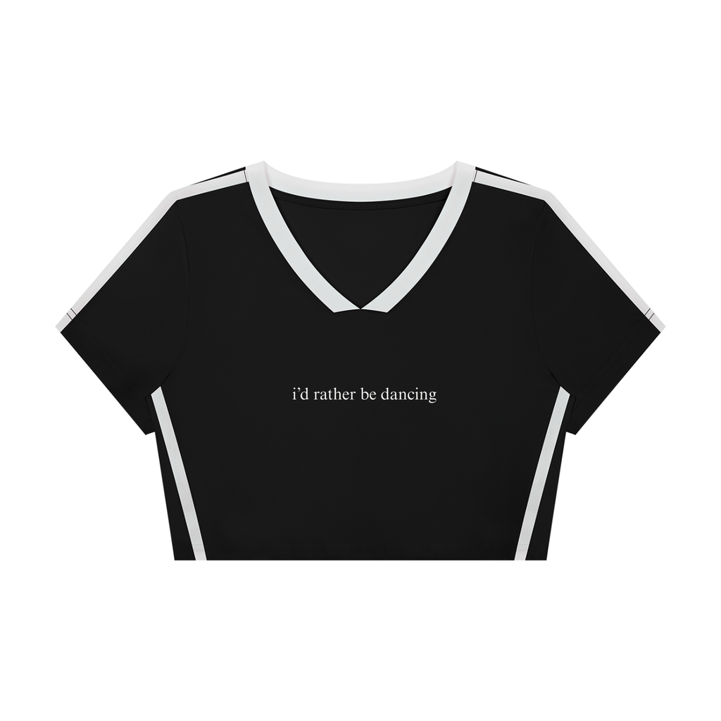 I'd Rather Be Dancing Contrast Crop Tee