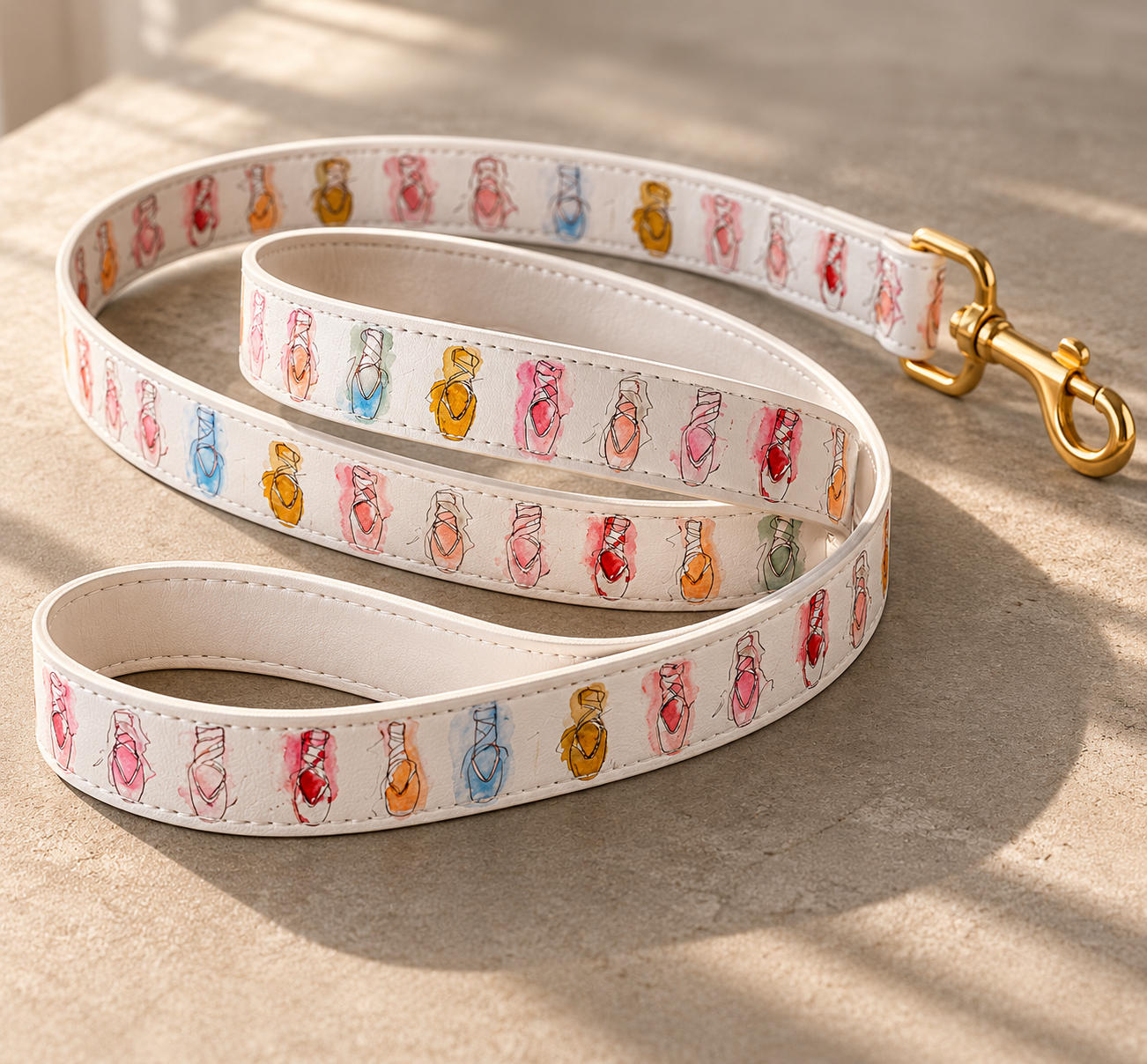 Watercolor Pointe Shoe Dog Leash