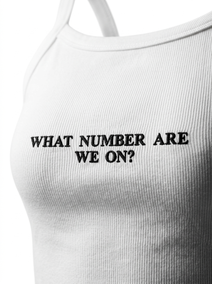 What Number Are We On? Embroidered Tank Top