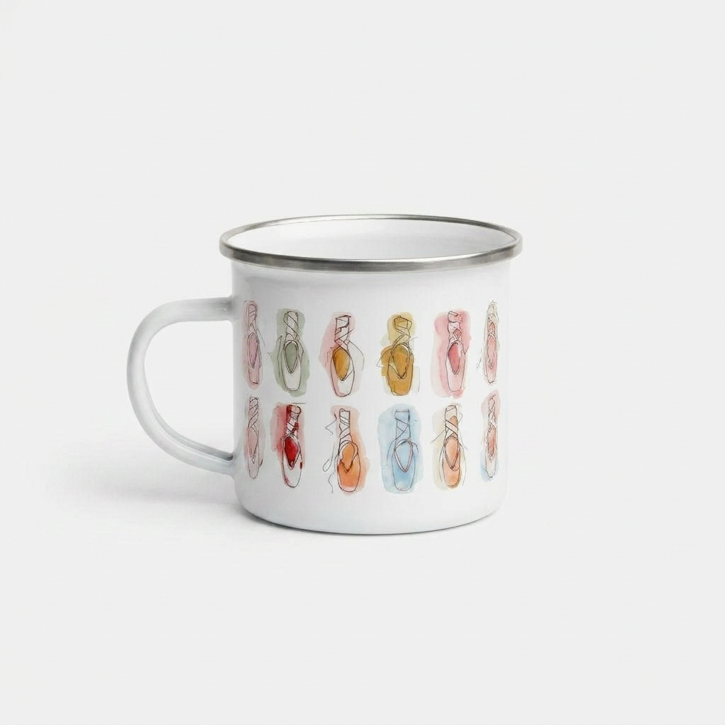 Watercolor Pointe Shoe Enamel Mug