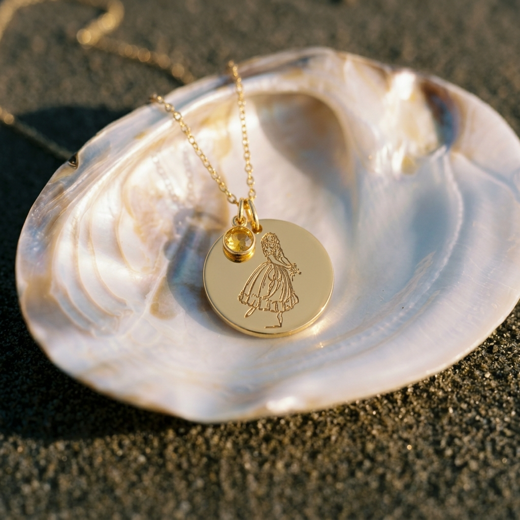 Romantic Ballerina Birth Flower Necklace