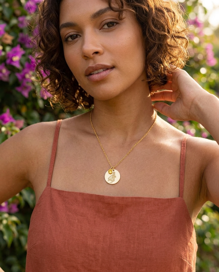 Romantic Ballerina Birth Flower Necklace