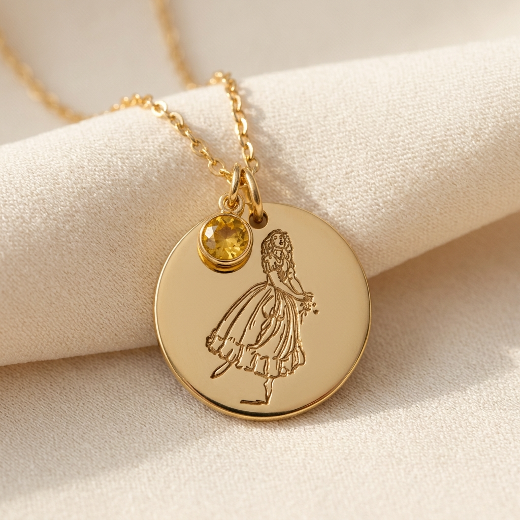 Romantic Ballerina Birth Flower Necklace