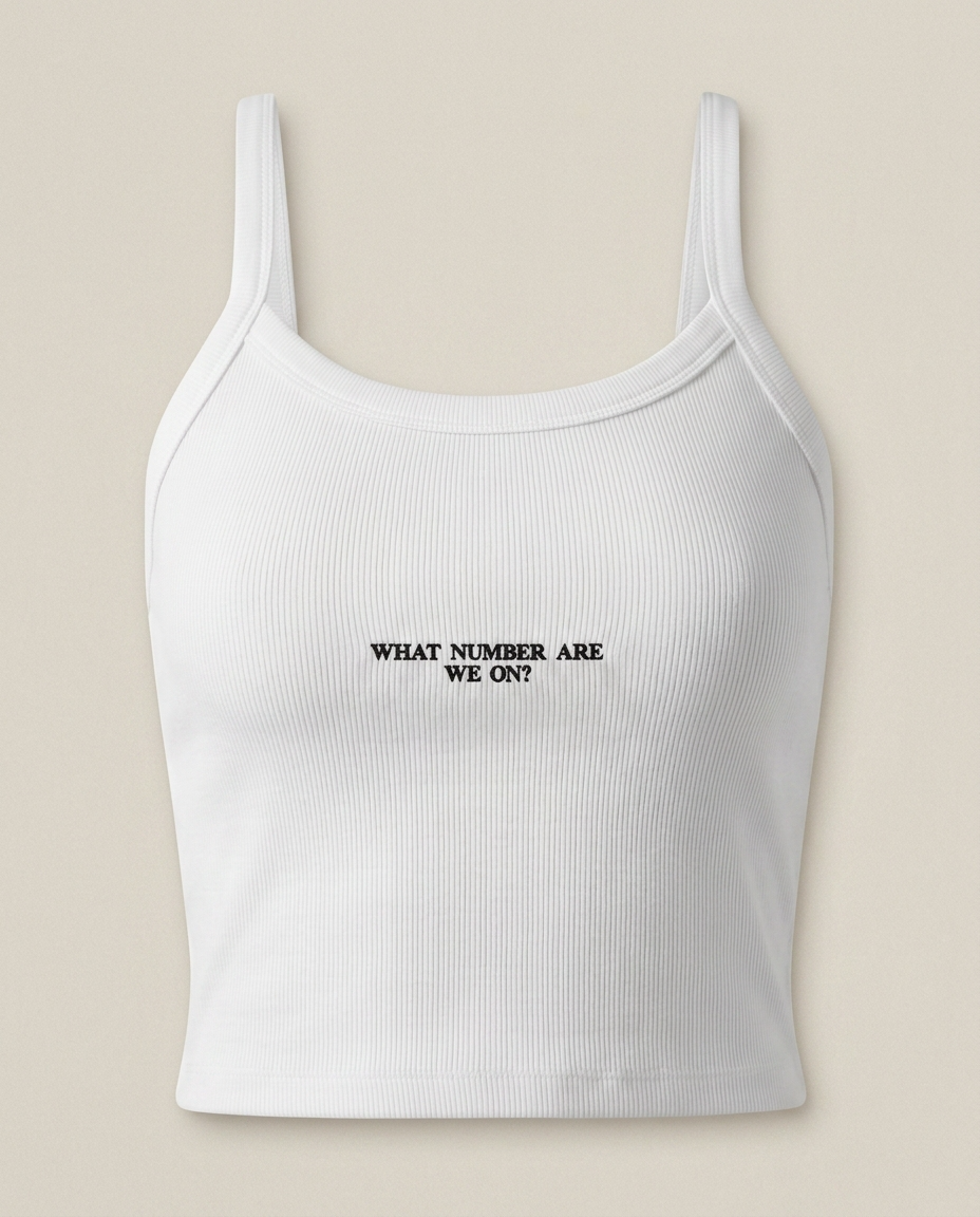 What Number Are We On? Embroidered Tank Top