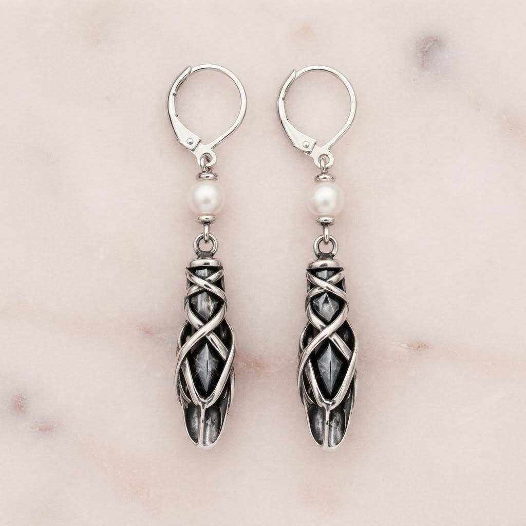 Vintage Pointe Shoe Earrings