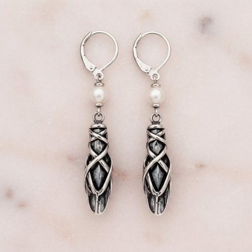 Vintage Pointe Shoe Earrings