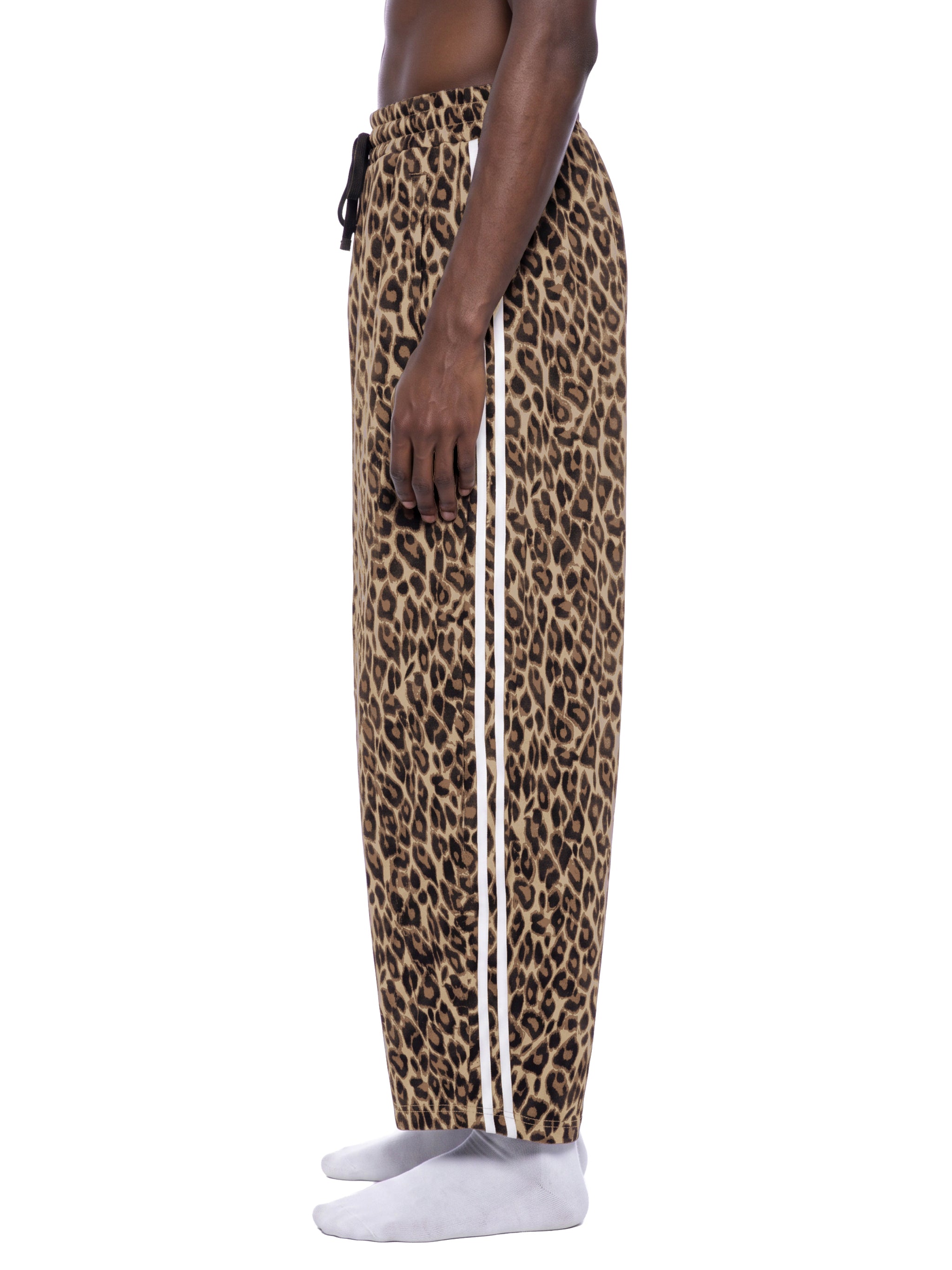 Unisex Leopard Barrel Leg Sweatpants