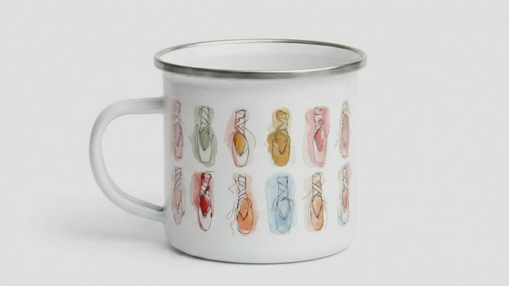 Watercolor Pointe Shoe Enamel Mug