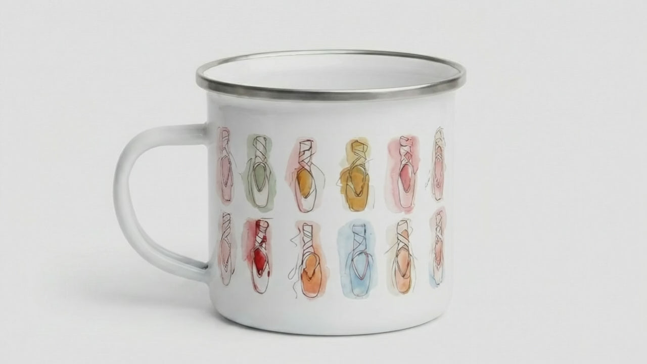 Watercolor Pointe Shoe Enamel Mug