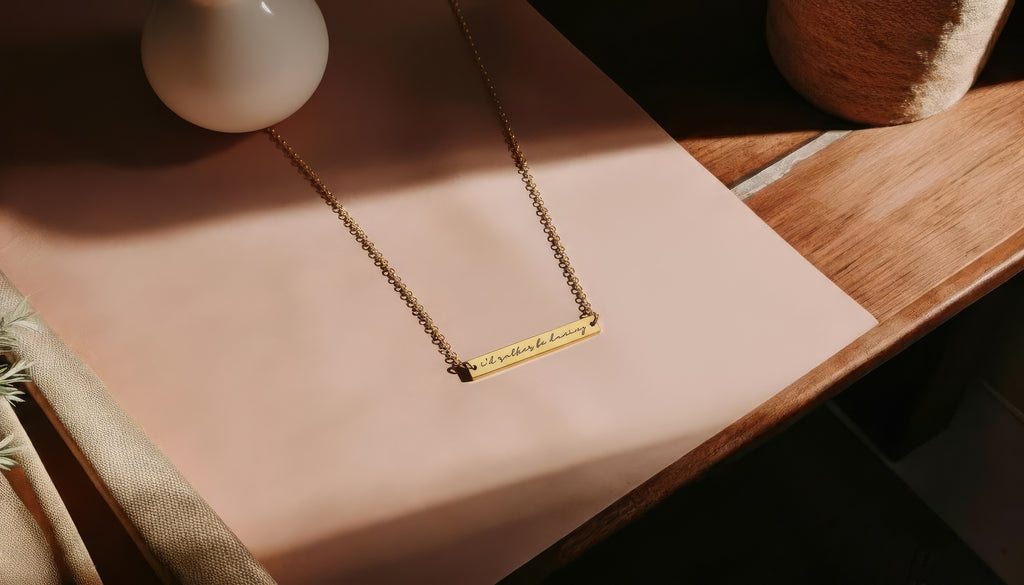 Guiding Lines Horizontal Bar Necklace by I’d Rather Be Dancing