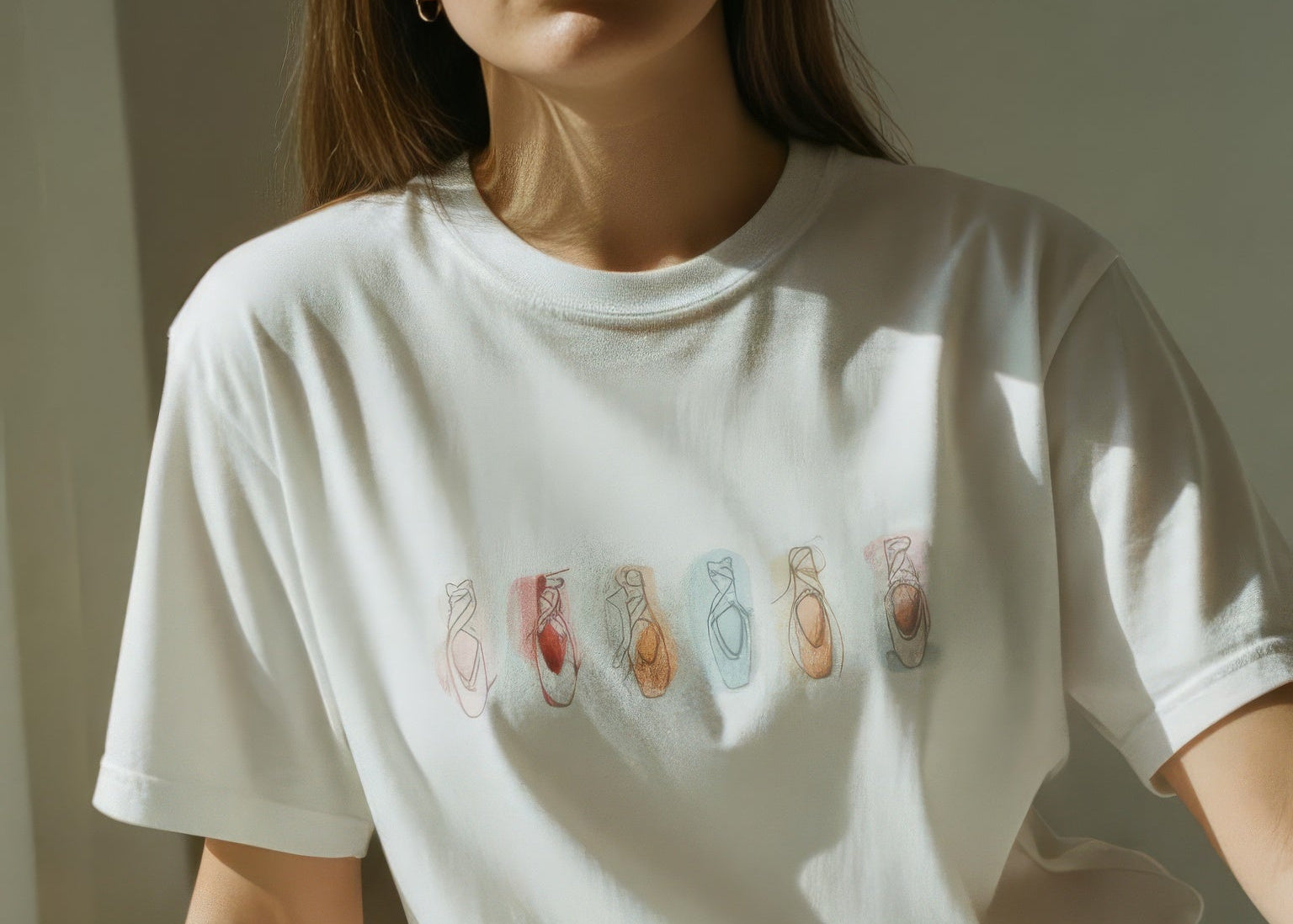 Watercolor Pointe-Shoe Comfort Colors T-Shirt by I’d Rather Be Dancing