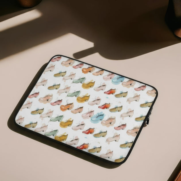 Watercolor Tap‑Shoe Laptop Sleeve by I’d Rather Be Dancing