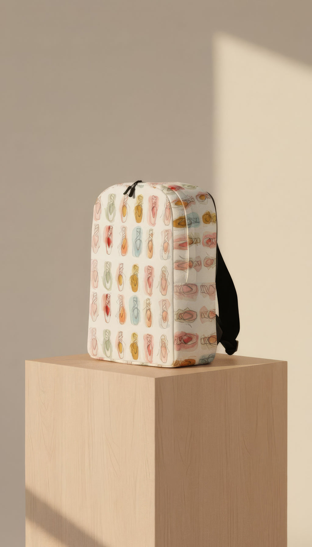 Watercolor Pointe‑Shoe Backpack Blush by I’d Rather Be Dancing