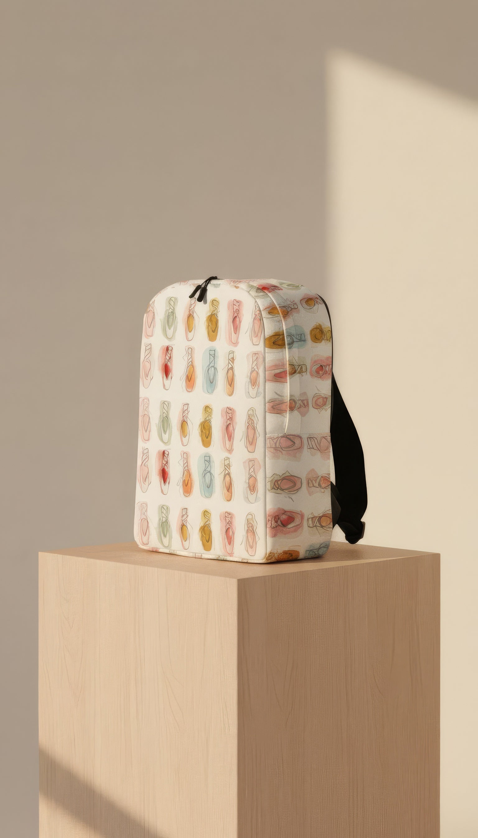 Watercolor Pointe‑Shoe Backpack Blush by I’d Rather Be Dancing
