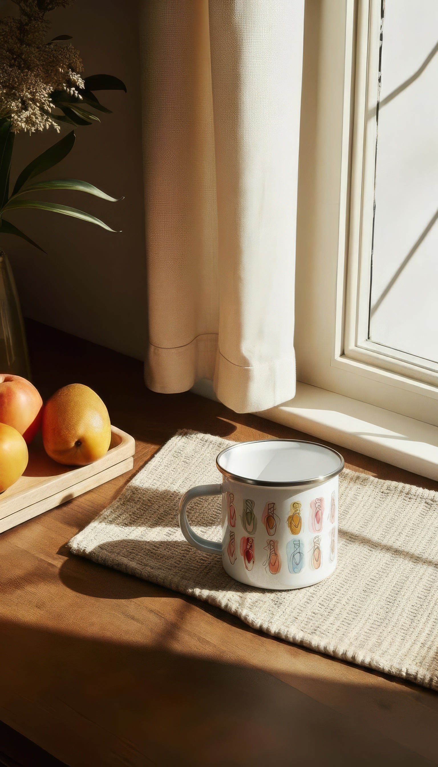 Watercolor Pointe Shoe Enamel Mug by I’d Rather Be Dancing