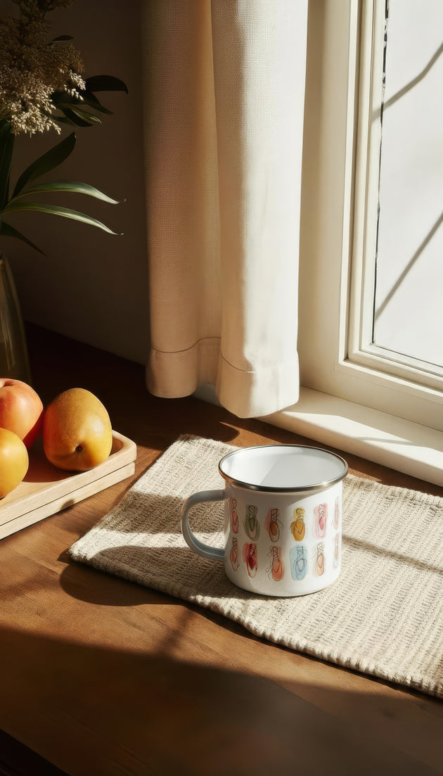 Watercolor Pointe Shoe Enamel Mug by I’d Rather Be Dancing