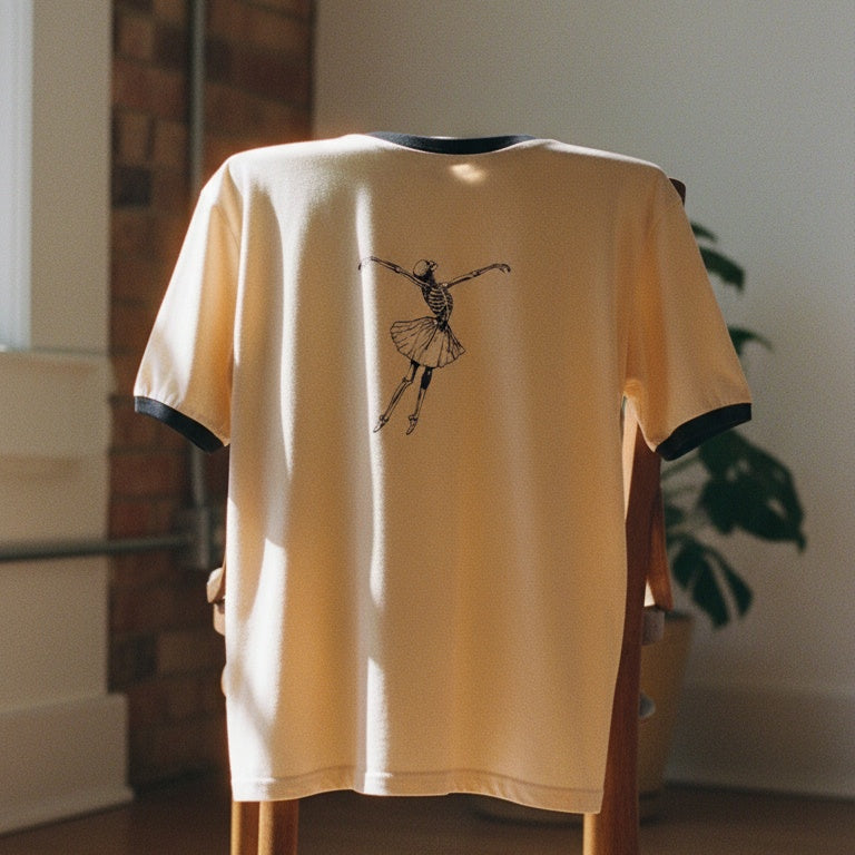 Vintage Skeleton Ballerina T-Shirt by I’d Rather Be Dancing